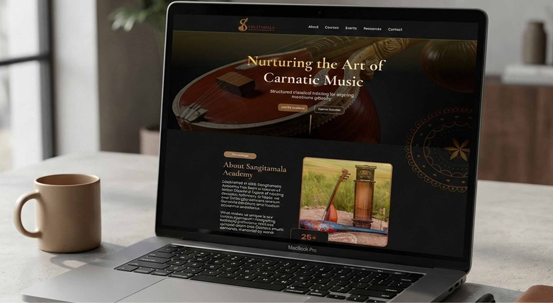 Sangitamala Academy UI Design